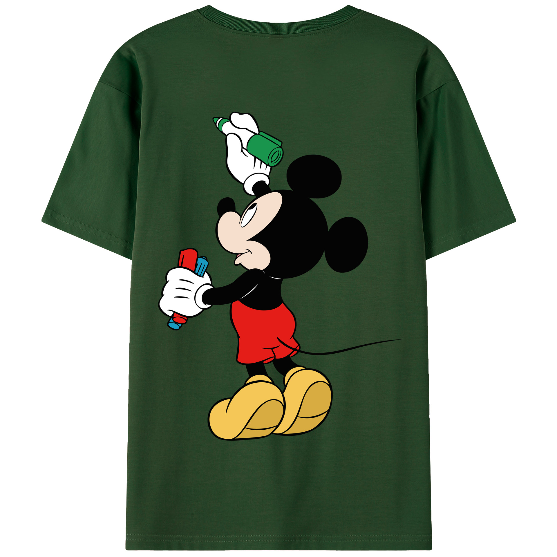 （画像用） ミッキーマウス Mickey Mouse 綿100％半袖Tシャツ（背面プリント）